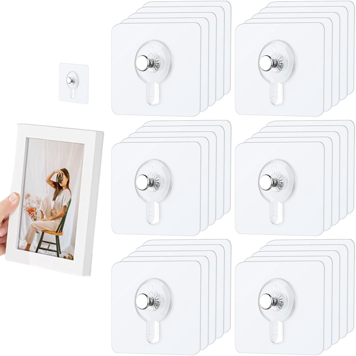 Dailygoods Zelfklevende Haken voor Wandschilderijen - 30 Stuks Fotohaken zonder Spijkers