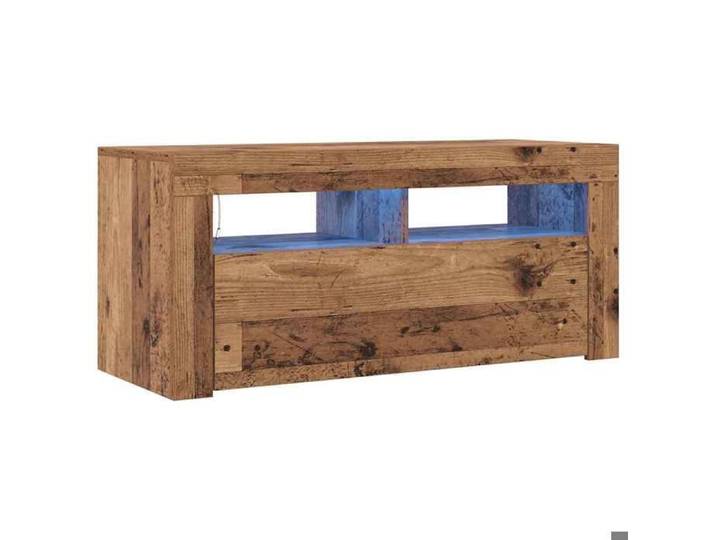 “Rabais Meuble TV/Armoire salon - Banc TV - KENNETH - avec lumières LED vieux bois bois d'ingénierie Août140852
