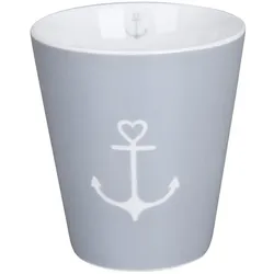 Krasilnikoff Happy Mug Anchor, 330 ml, grau