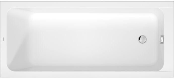 Duravit D-Code Badewanne 700671000000000 reduzierte Randhöhe 25mm, Weiß, 1700x750mm
