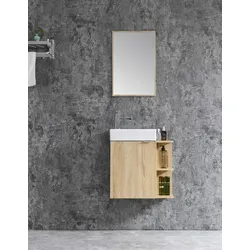 Sanotechnik Cloud 55x60cm braun Unterschrank + WT + Spiegel - versch. Auführungen