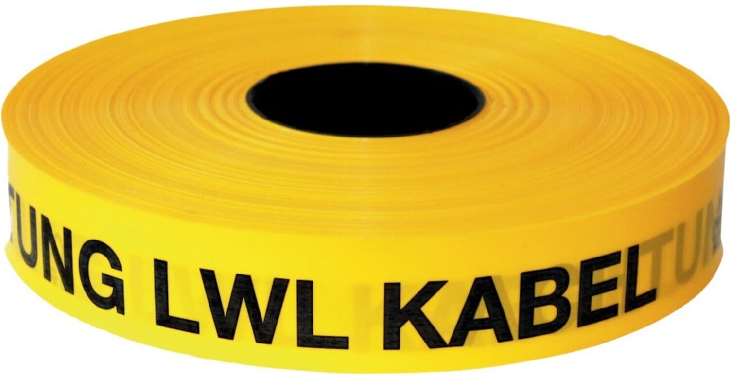 KELMAPLAST Trassen-Warnband 250 m Achtung LWL-Kabel gelb (1001500400250010100227200)