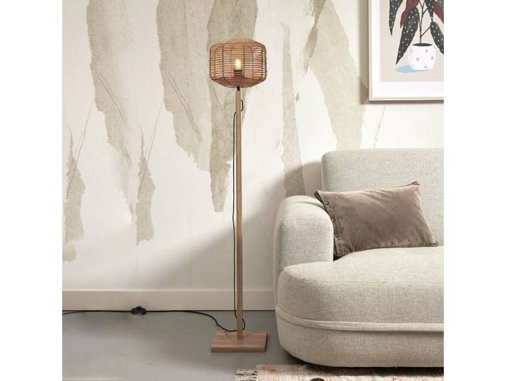 Good & Mojo Stehlampe Tanami, Holz hell, für Wohn- / Esszimmer, Bambus, Stehlampe