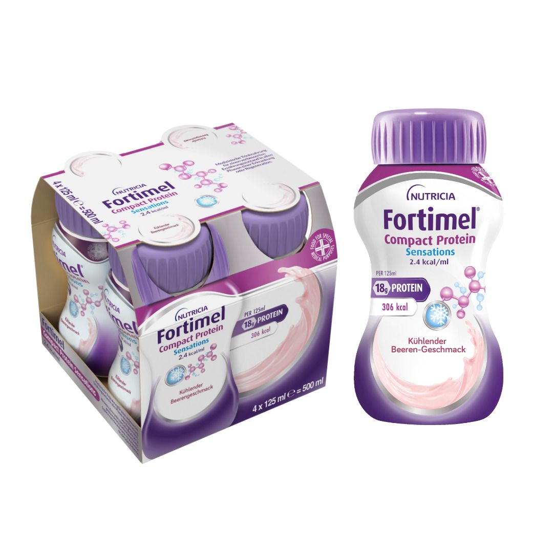 Fortimel Compact Protein 2.4 kcal kühlende Beere 4x125 ml Flüssigkeit