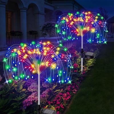 Multicon Wholesale Hub Waterproof LED Solar Garden Lights, Outdoor Solar Power Fairy Firework Lights For Yard, Patio, Pathway, Lawn Decorations rgb 420led