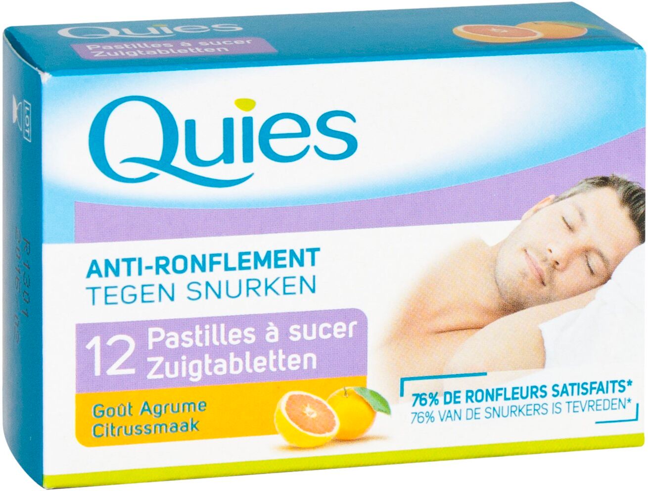 Quies Anti Ronflement 12 Pastilles à Sucer Gout Agrume