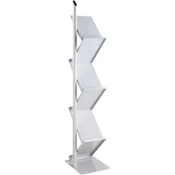 Prospektständer ZICK ZACK Metall 6x A4 silber, Stahl, Aluminium