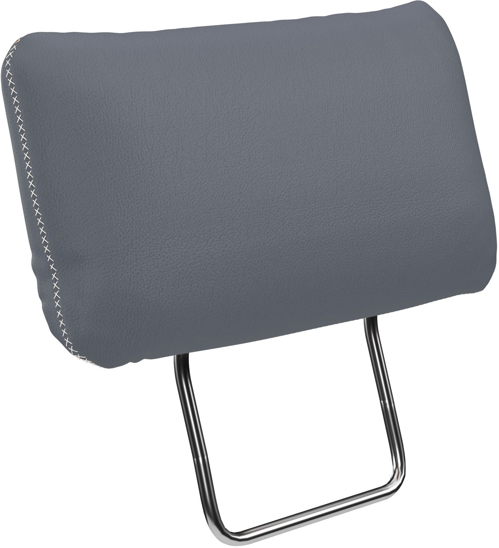 Sofa-Kopfstütze GOODPRODUCT "Varese", grau (graublau), B:50cm H:25cm T:12cm, Holzwerkstoff, Kopfstützen, Sofa-Kopfstütze, Kreuznaht in beige graublau B/H/L: 50cm x 25cm
