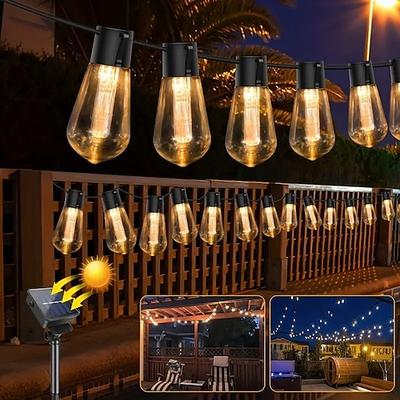 Solar-Lichterkette Außen wasserdicht 3,5M 10 Birnen splitterfreie Birnen Patio-Lichter Retro-Stil Solar betriebene Hängeleuchten für Garten Hof Hochzeitsfeier Dekoration