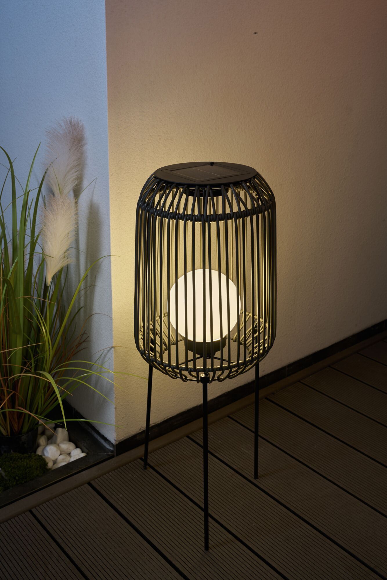 PAULEEN LED Laterne "Sunshine Coziness", schwarz, 1, Ø 28cm H: 77cm, 1 Stk., Leuchten, Solarbetrieben, IP44, LED Laterne