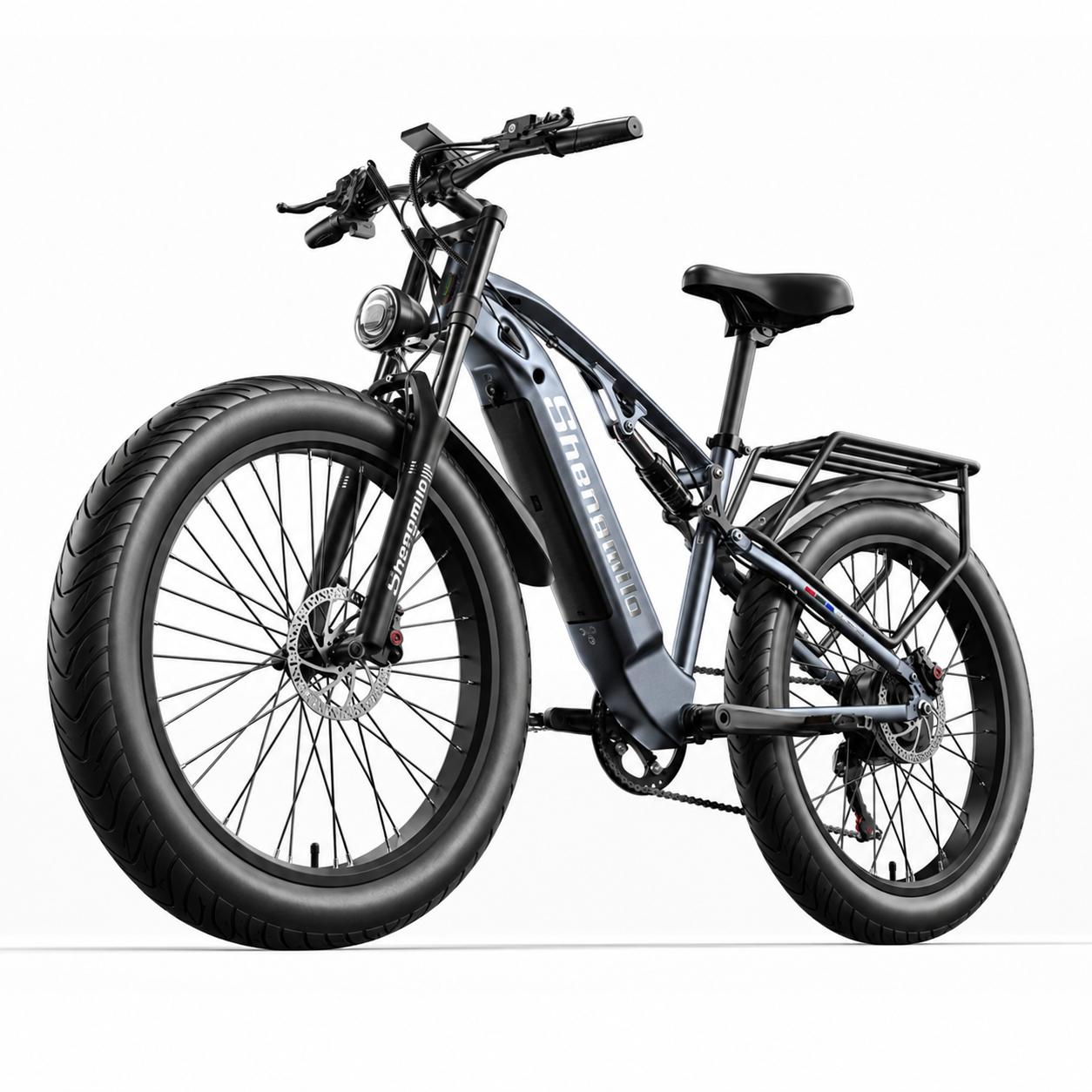 SHENGMILO MX05 Exploratorisches E-Bike, 48V 17,5Ah, Shimano 7-Gang, 26-Zoll-Reifen, max. 150 kg, Reichweite bis 50 km