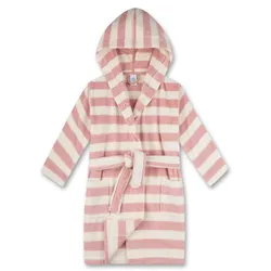 Sanetta Mädchen Bademantel - Bademode, Baumwolle, Kapuze, Tasche, Streifen Rosa/Weiß / 140