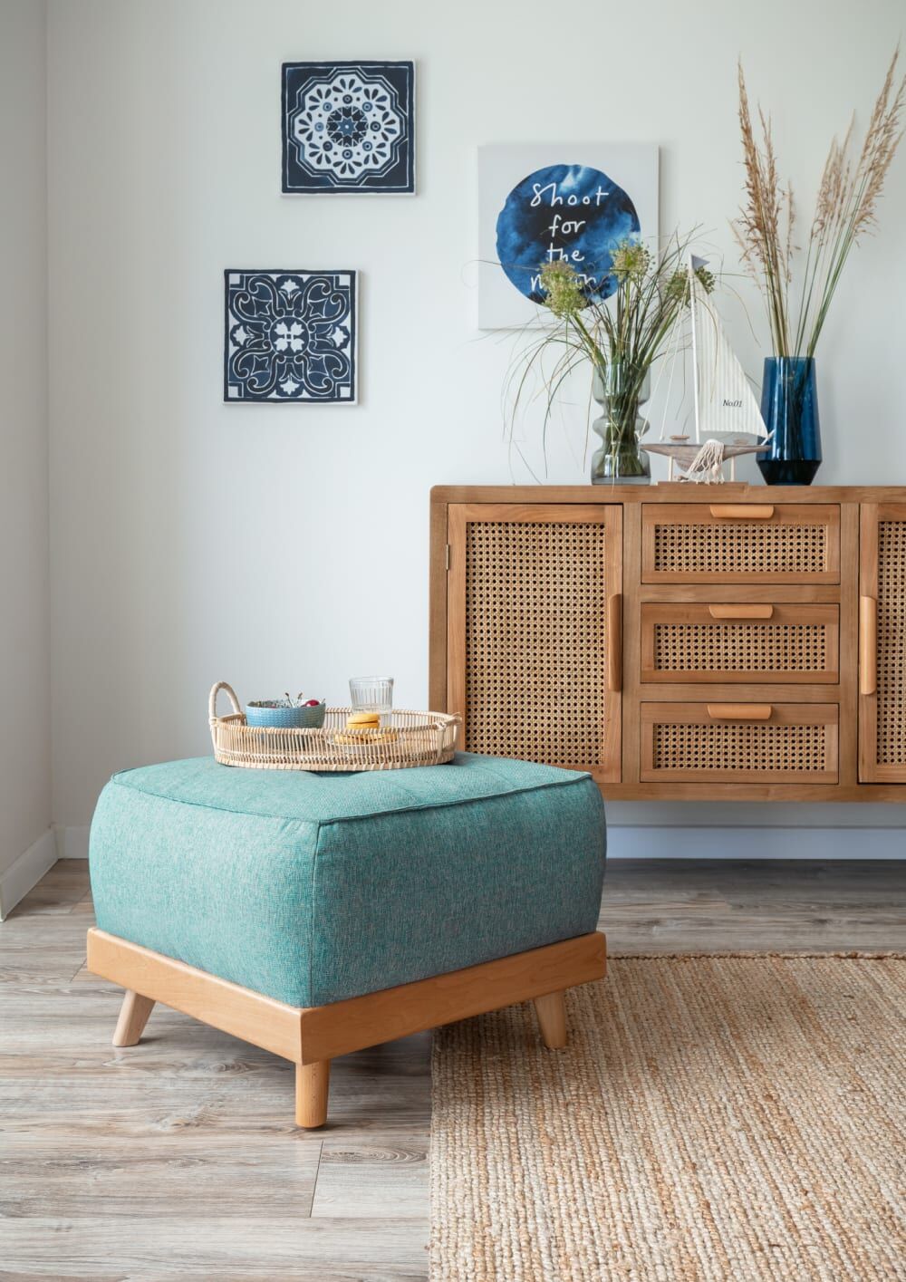 MIUFORM Pouf, 42x56x56cm, turquoise Bleu 56x42x56cm