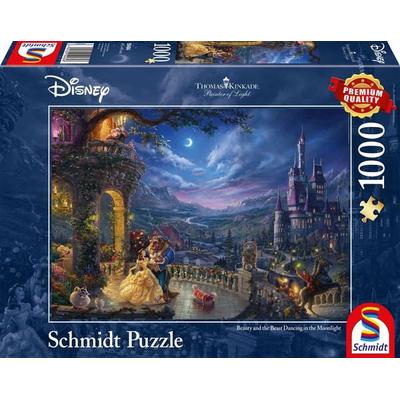 Puzzle Schmidt Spiele 59484 Thomas Kinkade Disney Die Schöne und das Biest Tanz im Mondlicht1000 Teile