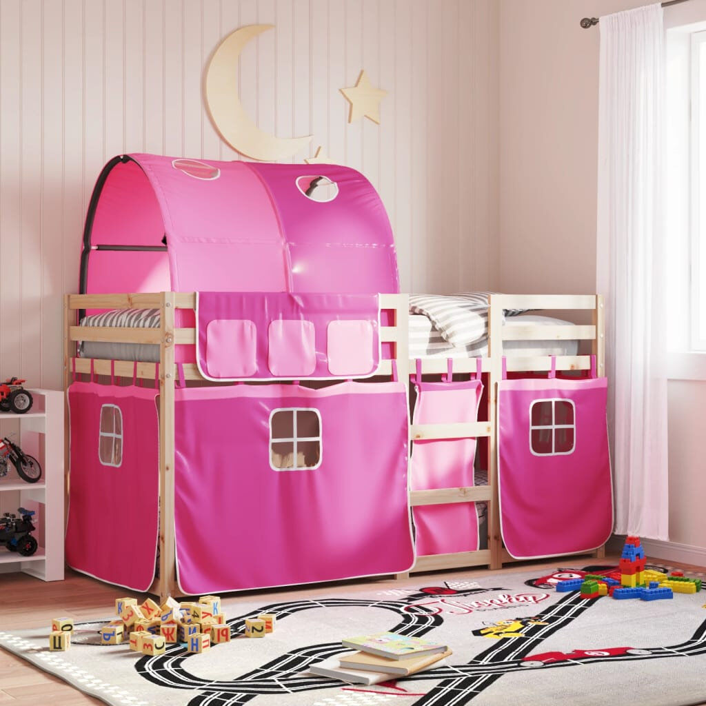 Harriet Bee Wobnar Solid Wood Bed Brown/Pink 90X200 Cm