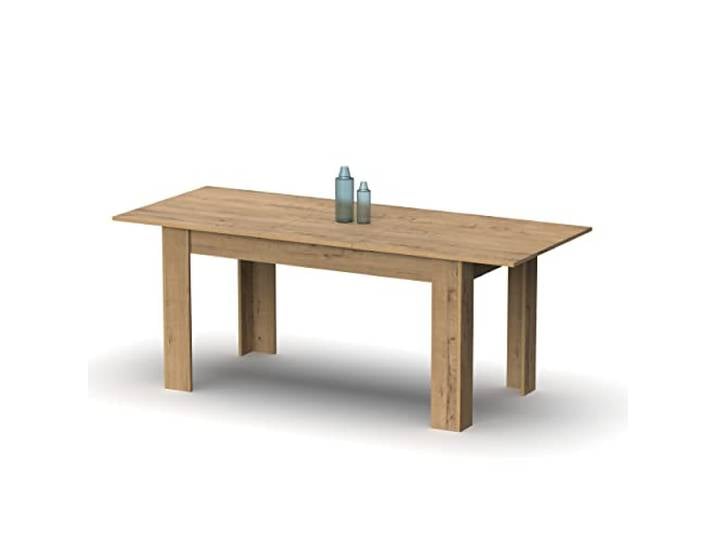 Muebles Pitarch Ausziehbarer Esstisch 140-180 cm, Wohnzimmer- oder Küchentisch, für 6 Personen, Eiche Gold, Rechteckig, Modern, Elegant, Robust