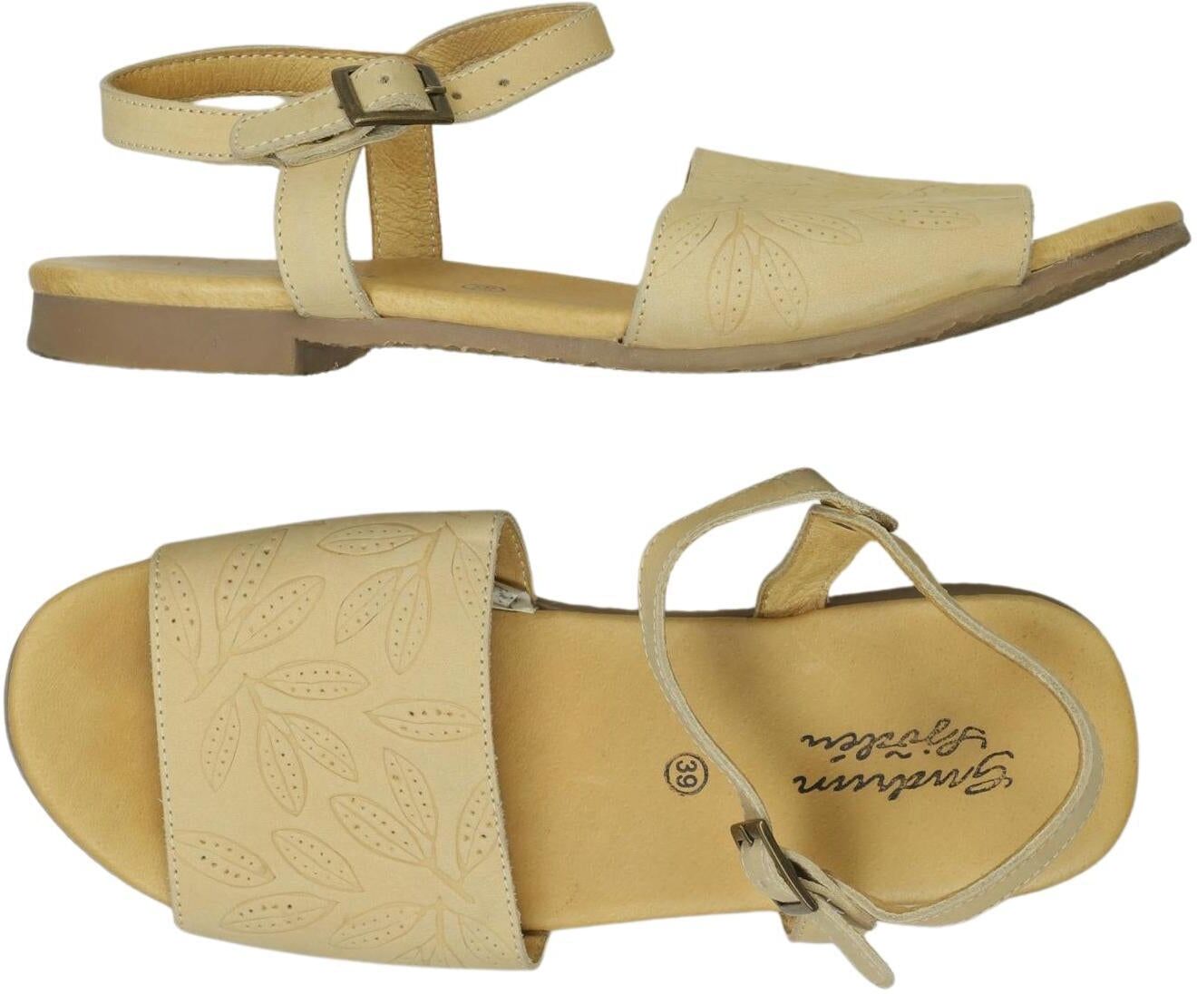 Gudrun Sjödén Damen Sandalen, Beige, Gr. EU 39, Leder - Second Hand