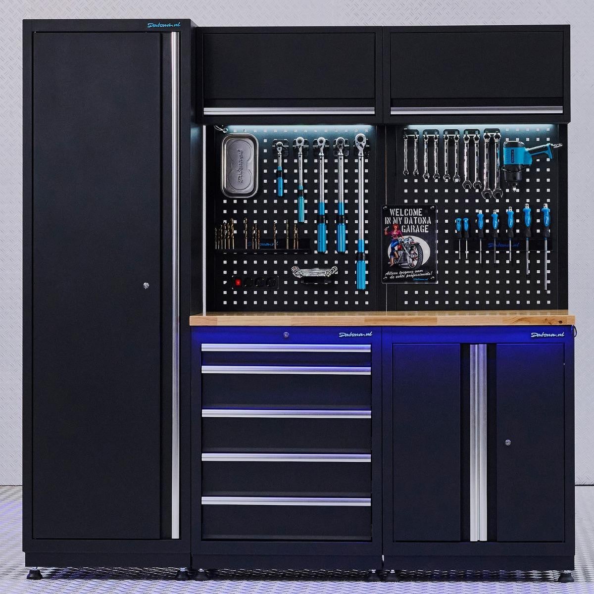 Datona Werkplaatsinrichting Premium Eiken Ladekast en Deurenkast 200 cm