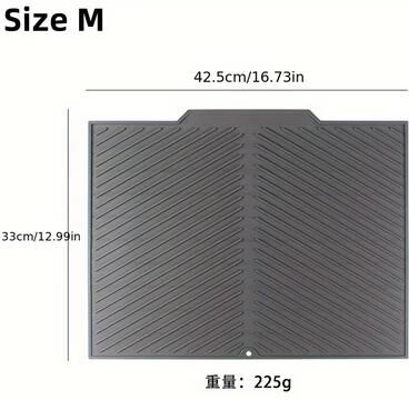 Inspired Finds Silicone Draining & Storage Pad With Slope Drainage And Non Slip Surface 16.7in Gray