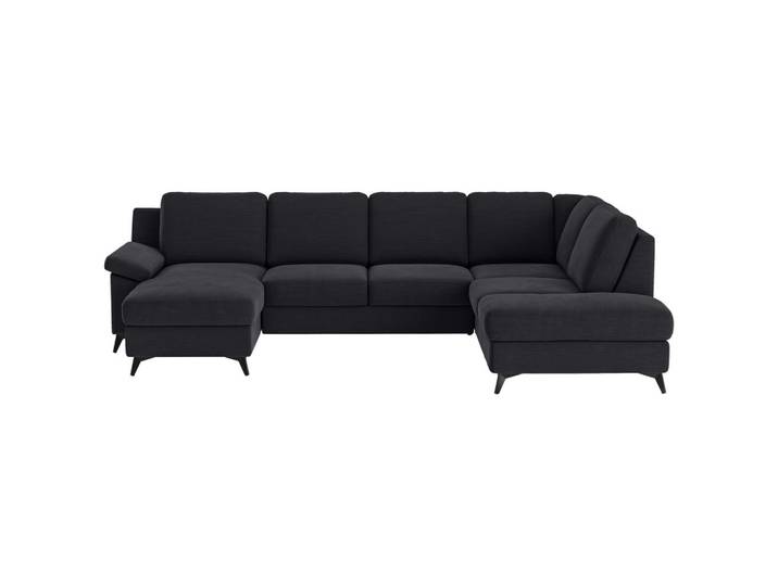 Cotta Wohnlandschaft, Dunkelblau, Metall, 6-Sitzer, U-Form, 309x204 cm, Made in EU, Stoffauswahl, Rücken echt, Wohnzimmer, Sofas & Couches, Wohnlandschaften, Wohnlandschaft U-Form