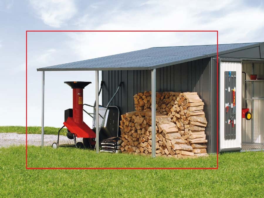 Biohort 42050, Gartenhaus-Vordach, Grün, Stahl, Europa 4/5, EN 13501-1 A1, 1500 mm