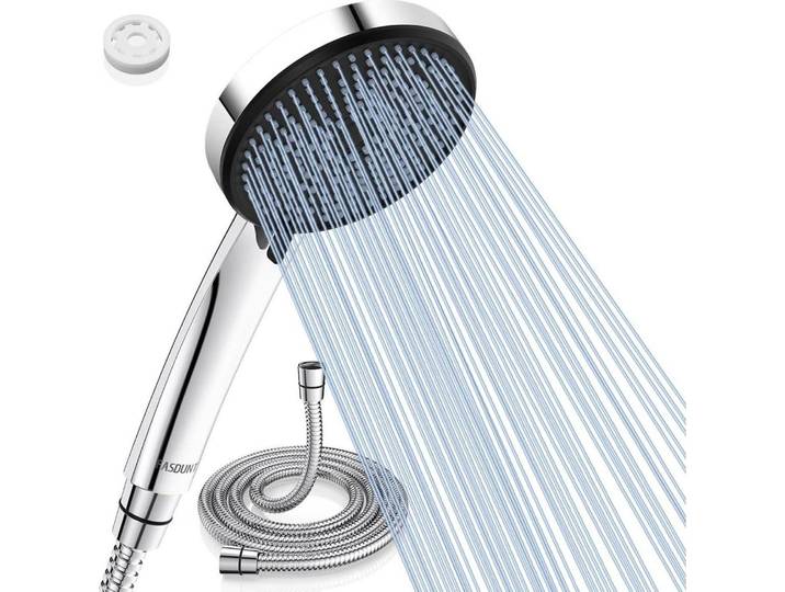 FASDUNT Duschkopf 5 Strahlarten mit Premium Schlauch, 2M