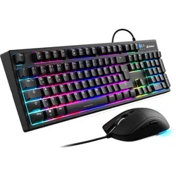 Sharkoon SKILLER SGB15 Combo DE (DE, Kabelgebunden), Tastatur, Schwarz