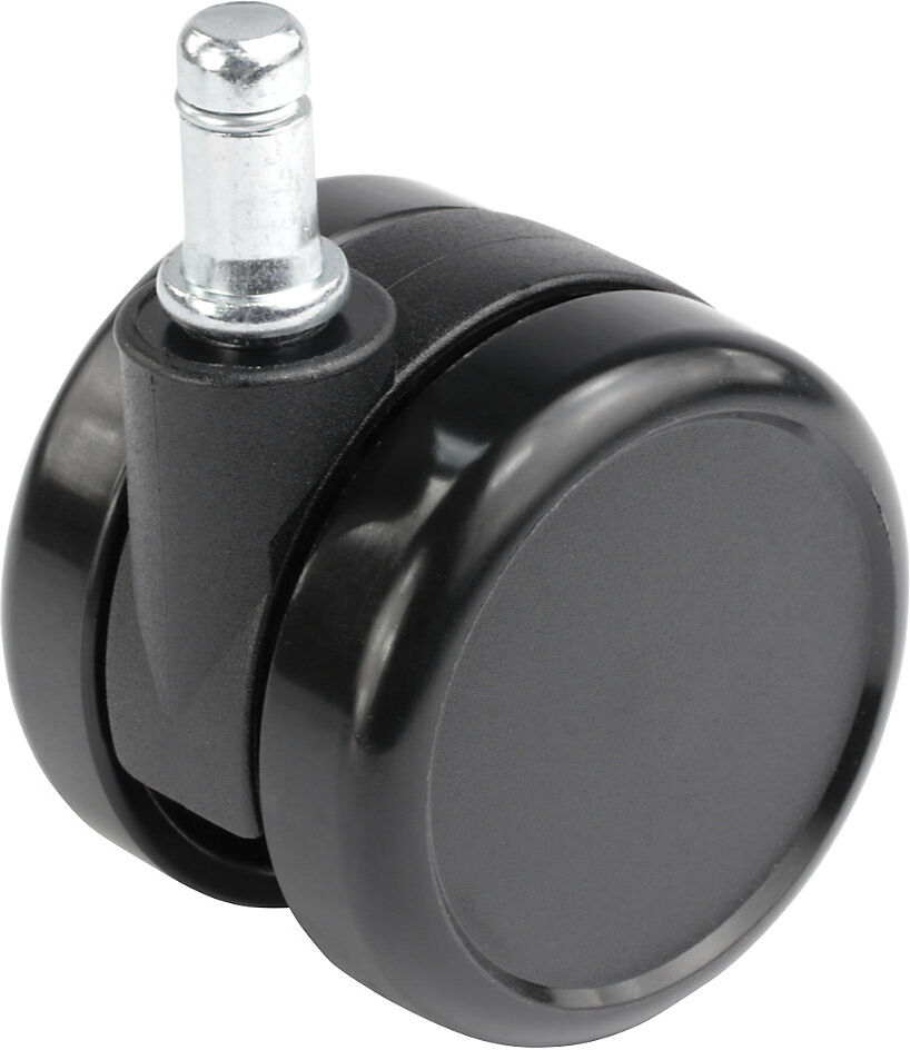 Stuhlrolle, Rad-Ø 65 mm, VE 5 Stk, Steckbolzen mit Klemmring, schwarz, hartes Rad, Hals-Ø 23 mm Proroll