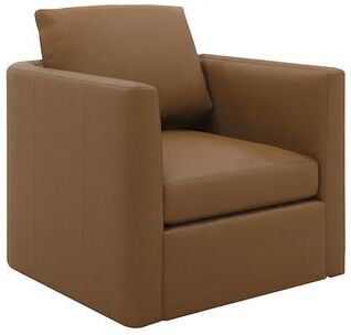 Kerstin Leather Swivel Chair - Saddle Leather - Ballard Designs