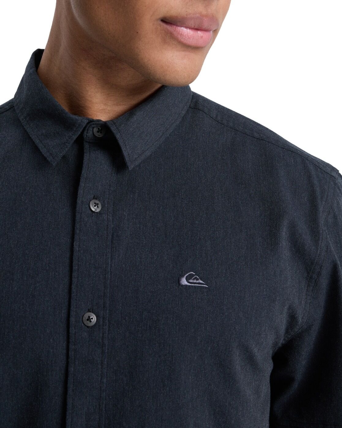 Kurzarmhemd QUIKSILVER "Mw Premium Stretch", Herren, Gr. XS, schwarz, Obermaterial: 98% Baumwolle, 2% Elasthan., Hemden Kurzarmhemd