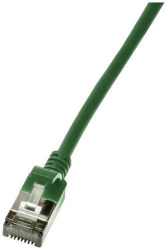 LogiLink CQ9055S RJ45 Patchkabel CAT 6a U/FTP 2.00m Grün extrem dünn, Flammwidrig, Flexibel, Folienschirm, Halogenfrei, mit