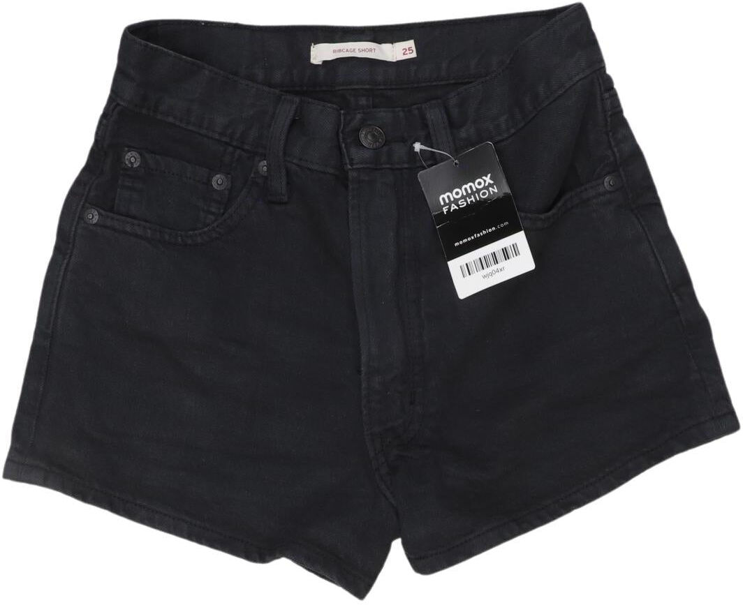 Levis Damen Shorts, Schwarz, Gr. W25, Baumwolle / Hanf - Second Hand