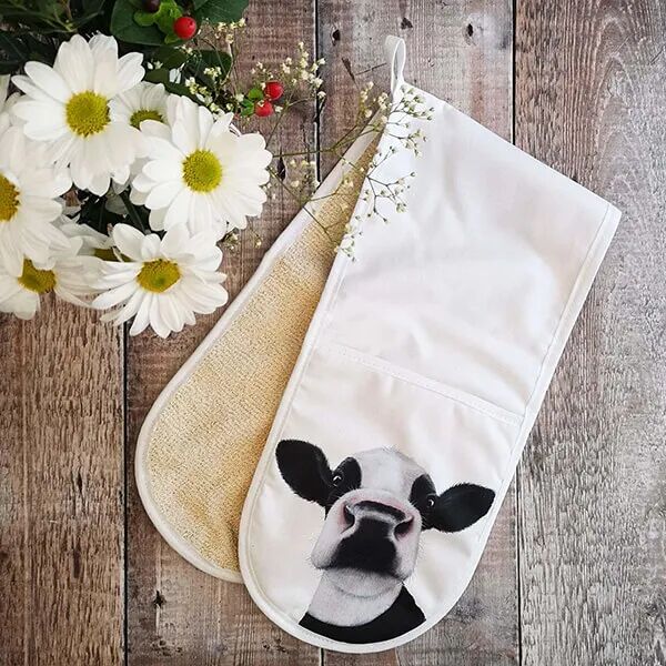 Lucys Farm Lucy's Farm Silly Friesian Moo Cow Double Oven Gloves