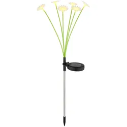 LED Solarleuchte Blumen Stecklampe Gartenleuchte Beetstecker Solarblumen Erdspieß, 6x LED warmweiß, DxH 20x70 cm