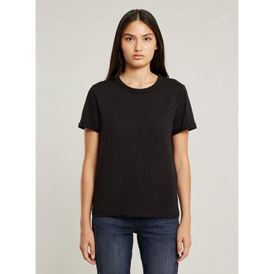 T-Shirt G-STAR "Embro G-Script Logo Top", Damen, Gr. S, schwarz (dk schwarz), Obermaterial: 100% Baumwolle, Shirts T-Shirt