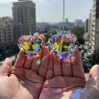 Inspire Daily Merch Window Hanging Crystals Prism Suncatcher Rainbow Maker Pendant Crystal Sun Catcher heart