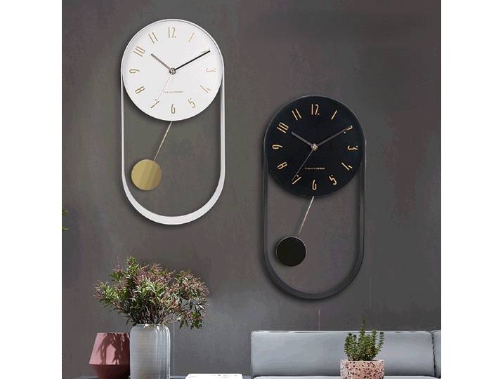 Horloge à bascule en fer de 16 pouces, style moderne, créative, en métal, simple, pour salon, vente en gros