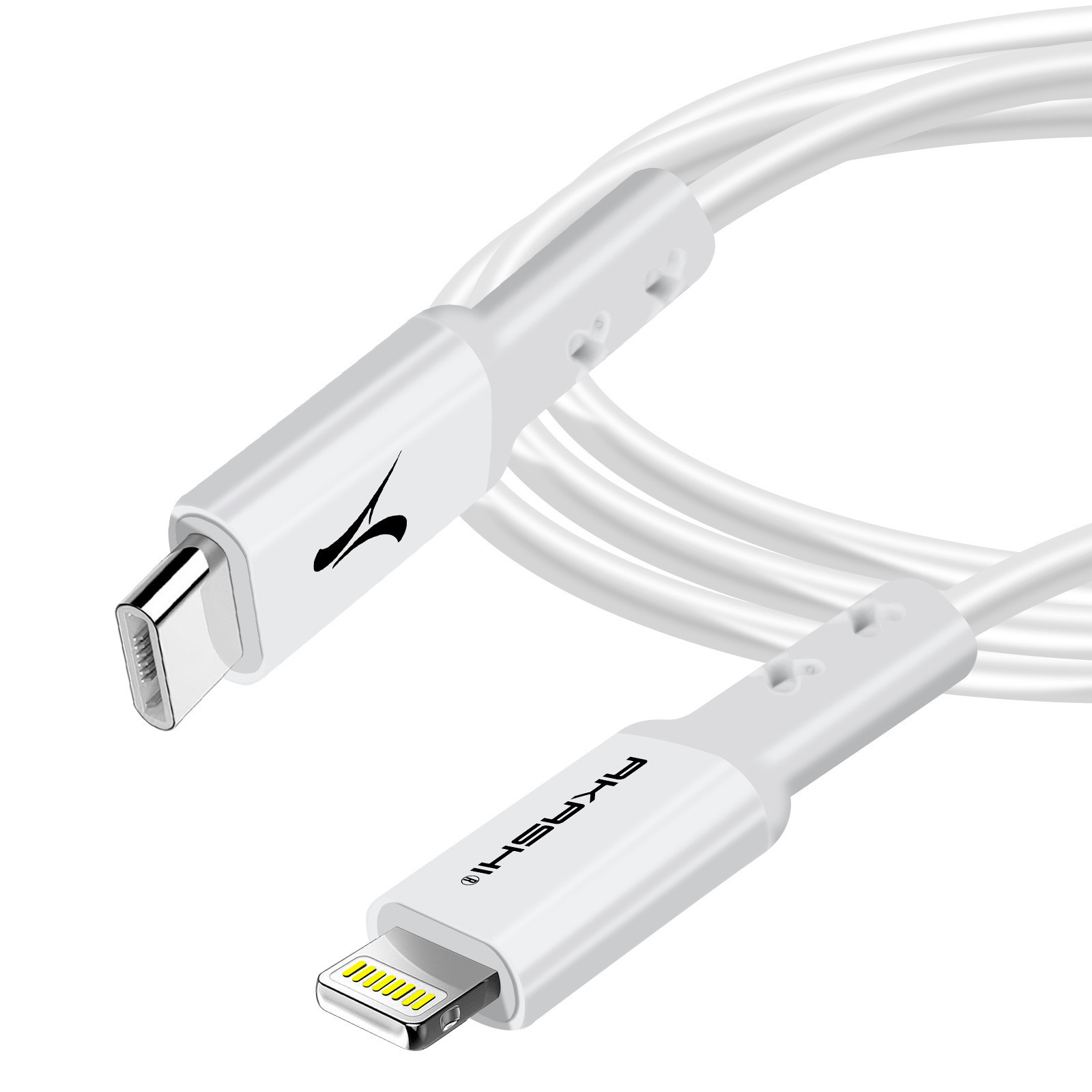 Akashi USB-C naar Lightning snellaadkabel (3A), 3 meter, wit