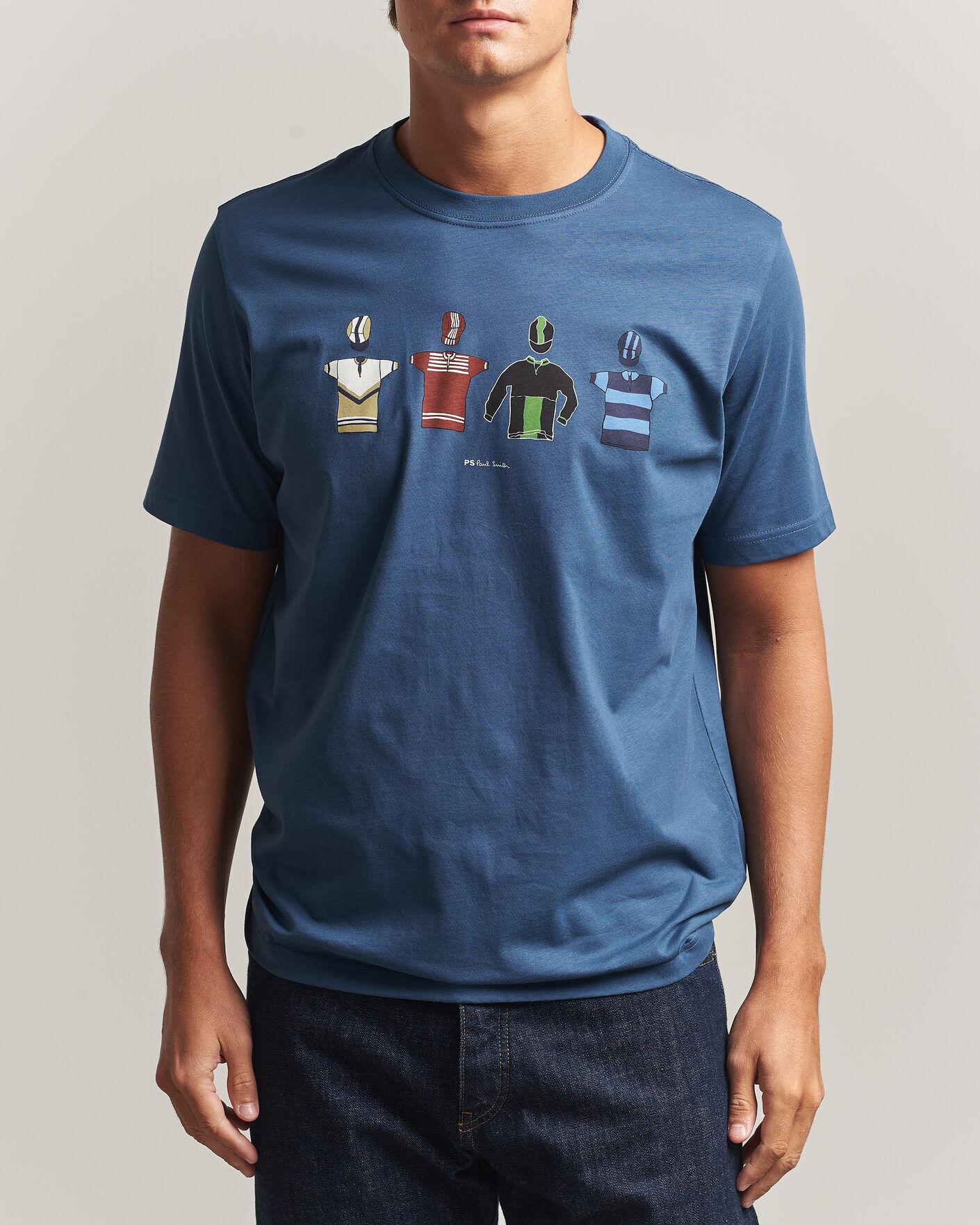 PS Paul Smith Cycle Jersey's Crew Neck T-Shirt Blue men XL Blå