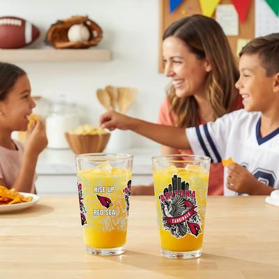 Evergreen Arizona Cardinals 16 oz Pint Glasses, Set of 2 - 16 oz