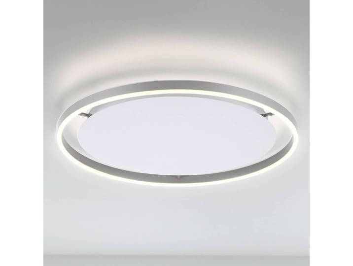 JUST LIGHT. GmbH LED Deckenleuchte Ritus, dimmbar, alu / grau / zink, für Wohn- / Esszimmer, Aluminium, Modern