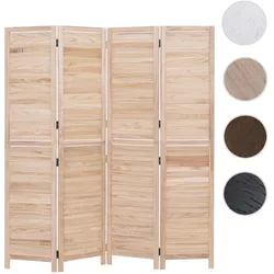 Paravent HWC-C30b, Raumteiler Trennwand Sichtschutz, Vintage Paulownia Holz 180x161cm ~ natur