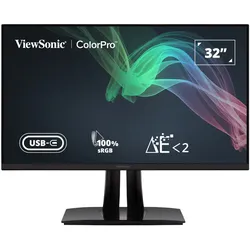 ViewSonic VP3256-4K LED Fotografie Monitor 80,01 cm (31,5 Zoll) Pantone-validierter internationaler Farbstandard, 100% sRGB, Porträtmodus, 4K UHD, 16: