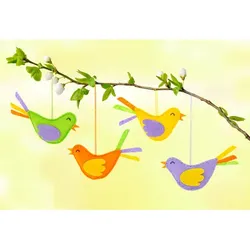 buttinette Filz-Bastel-Set "Vögel", 4 Stück