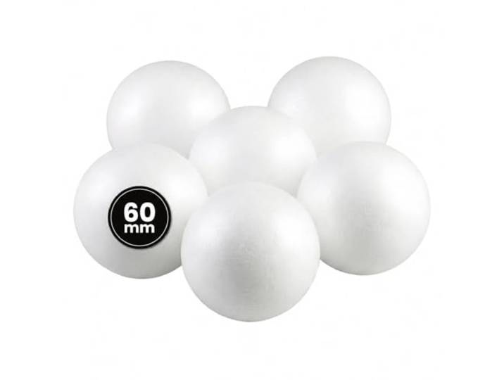 Bal, D: 8 cm, polystyreen, 5 stuks