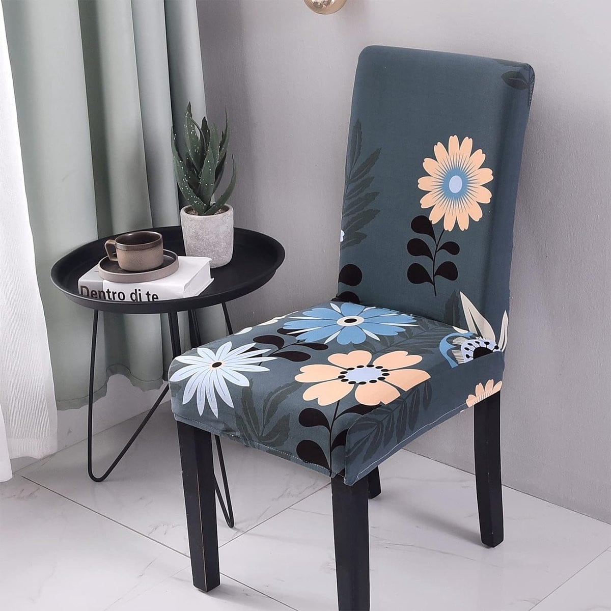 Set van 4 wasbare stretch stoelhoezen voor eetkamerstoelen