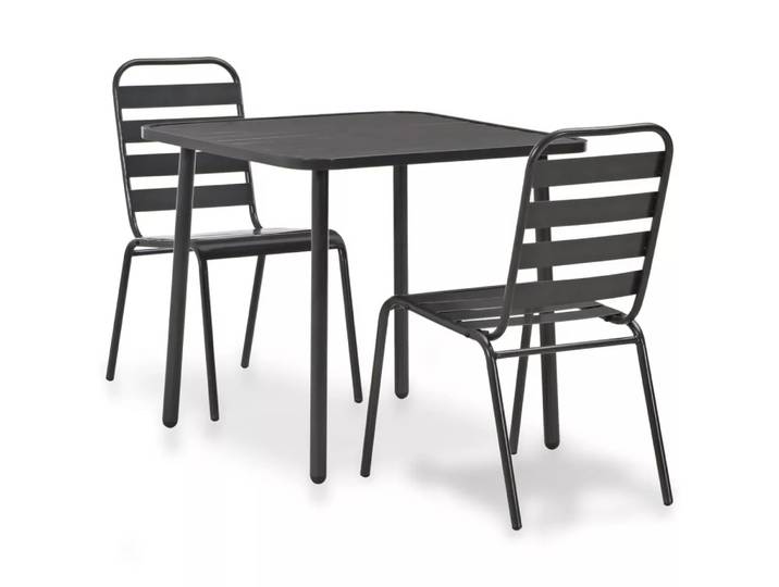 VidaXL - Gartenmöbel stahl, One Size, Grau