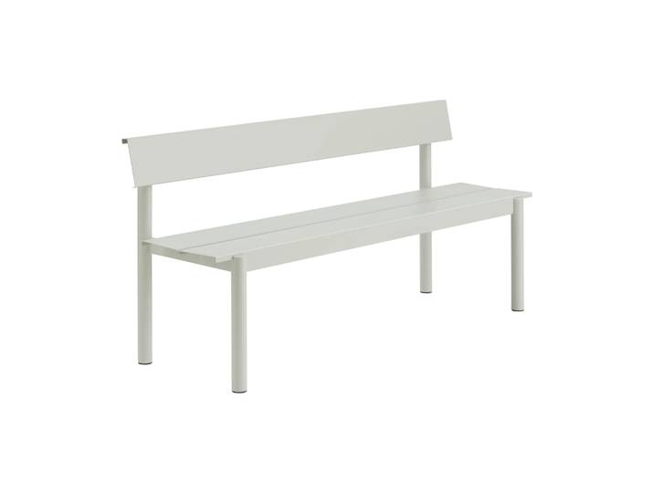 Muuto Banc Linear Steel avec dossier Gris, 170x34 cm