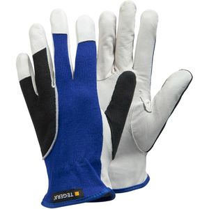 Tegera Arbeitshandschuhe 12, Echt Leder, blau-schwarz-weiß, Größe 10 / XL