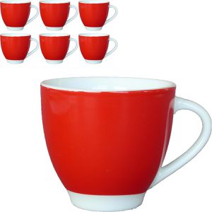 Van-Well Kaffeetassen Vario rot, 200ml, Porzellan, 6 Stück